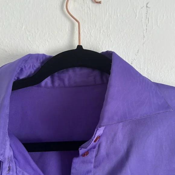 Purple pattern button down shirt - Picture 4 of 4